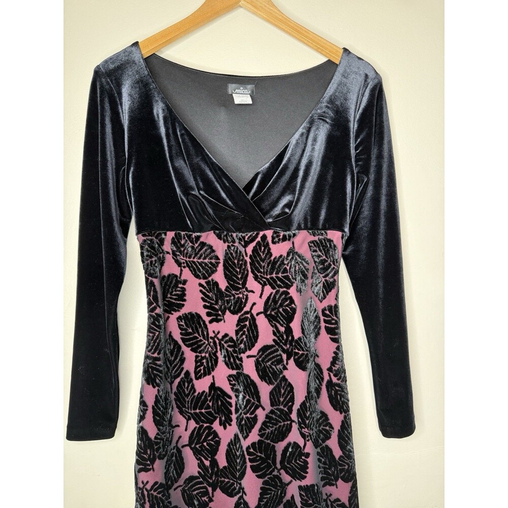Vintage Mica Velvet Burnout Maxi Dress Gown Womens 8 Whimsigoth Victorian Vampy - Picture 4 of 9